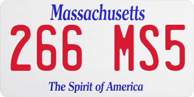 MA license plate 266MS5