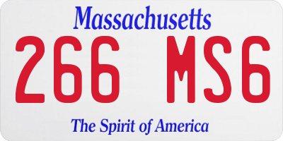 MA license plate 266MS6