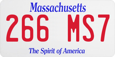 MA license plate 266MS7