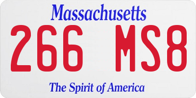 MA license plate 266MS8