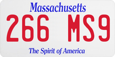 MA license plate 266MS9