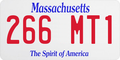 MA license plate 266MT1