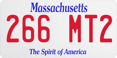 MA license plate 266MT2