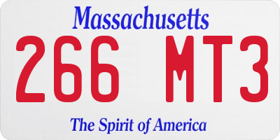 MA license plate 266MT3