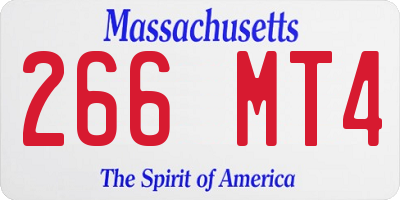 MA license plate 266MT4