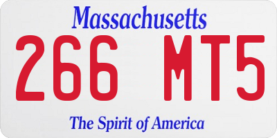 MA license plate 266MT5