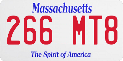 MA license plate 266MT8
