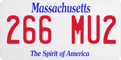 MA license plate 266MU2