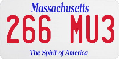 MA license plate 266MU3