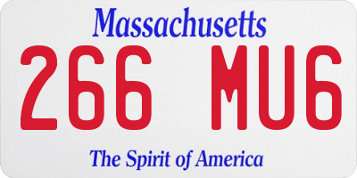 MA license plate 266MU6
