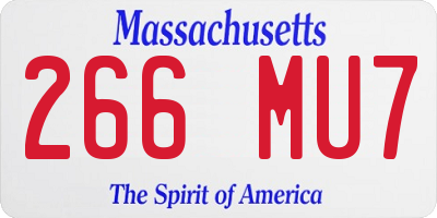 MA license plate 266MU7