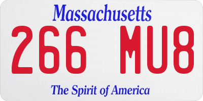 MA license plate 266MU8