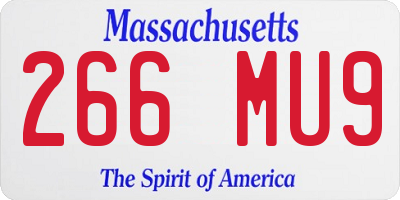 MA license plate 266MU9