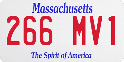 MA license plate 266MV1