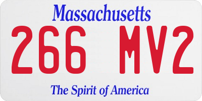 MA license plate 266MV2