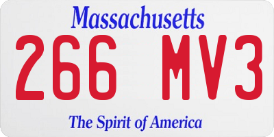 MA license plate 266MV3