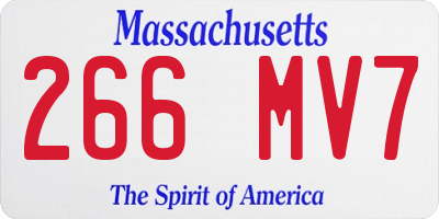 MA license plate 266MV7