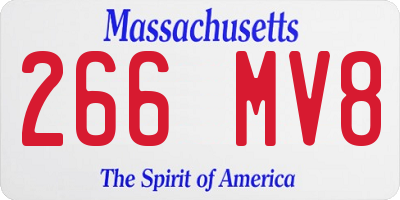MA license plate 266MV8