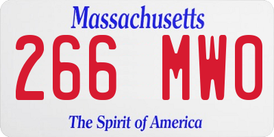 MA license plate 266MW0