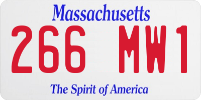 MA license plate 266MW1