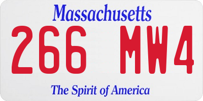 MA license plate 266MW4