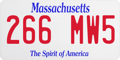 MA license plate 266MW5