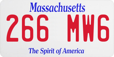 MA license plate 266MW6