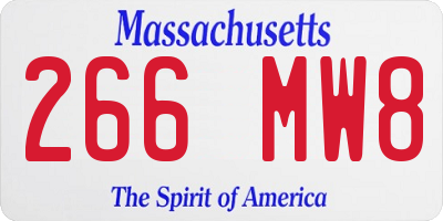MA license plate 266MW8