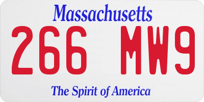 MA license plate 266MW9