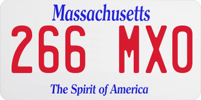 MA license plate 266MX0