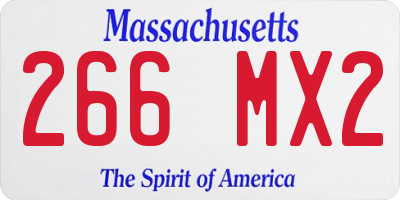 MA license plate 266MX2