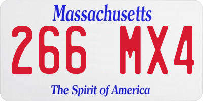 MA license plate 266MX4