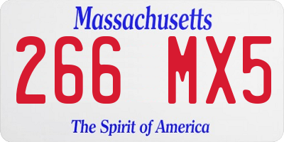 MA license plate 266MX5