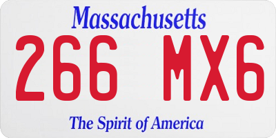MA license plate 266MX6