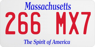 MA license plate 266MX7