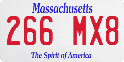 MA license plate 266MX8
