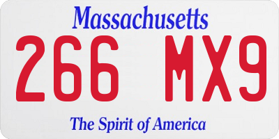 MA license plate 266MX9