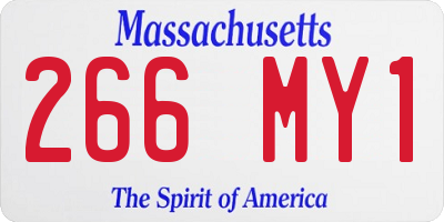 MA license plate 266MY1