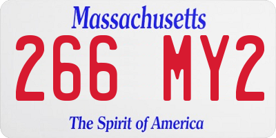MA license plate 266MY2