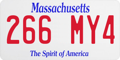 MA license plate 266MY4