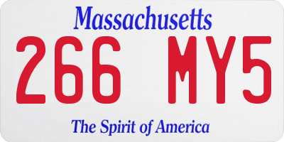 MA license plate 266MY5