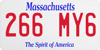MA license plate 266MY6
