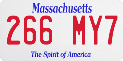 MA license plate 266MY7