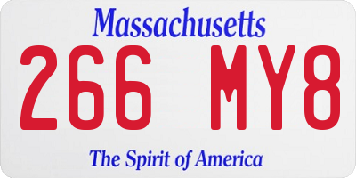 MA license plate 266MY8