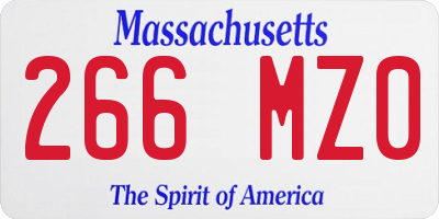 MA license plate 266MZ0