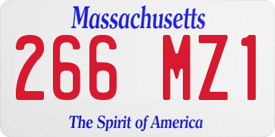 MA license plate 266MZ1