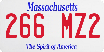 MA license plate 266MZ2