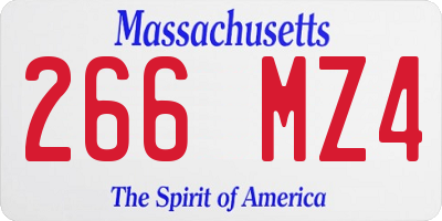 MA license plate 266MZ4