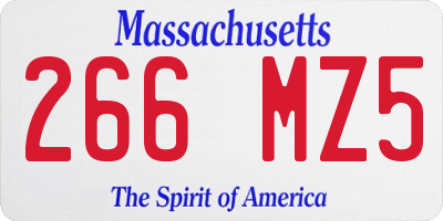 MA license plate 266MZ5