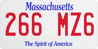 MA license plate 266MZ6